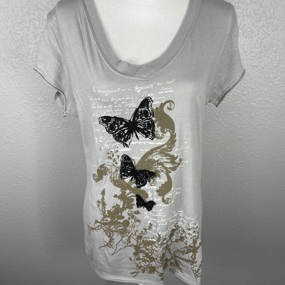 FRZ - Graphic - T-shirt Gray with butterflies - Picture 6 of 8